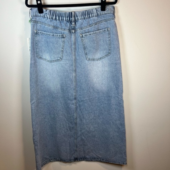 PTCL Womens Denim Maxi Jean Skirt Blue Faded Light Wash Boho Western Y2K Size 31 - Picture 9 of 14